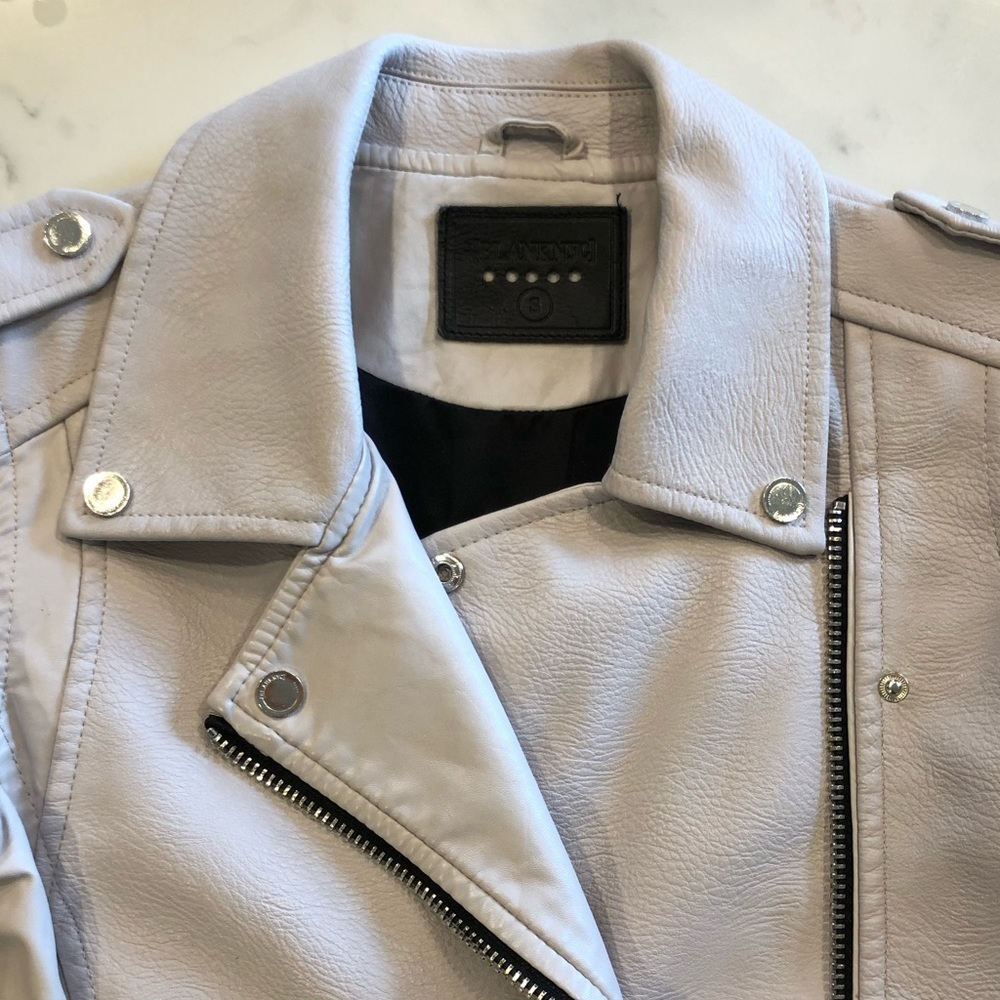 Blank NYC Easy Rider Faux Leather Moto Jacket Dove Gray Size Small - Picture 9 of 13